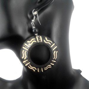 Wooden Hoop Earrings